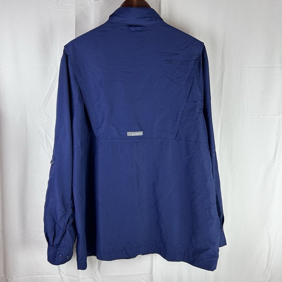 Habit‎ Shirt Mens Large Blue Performance Fishing Lightweight Roll Tab Outdoor - Picture 11 of 14